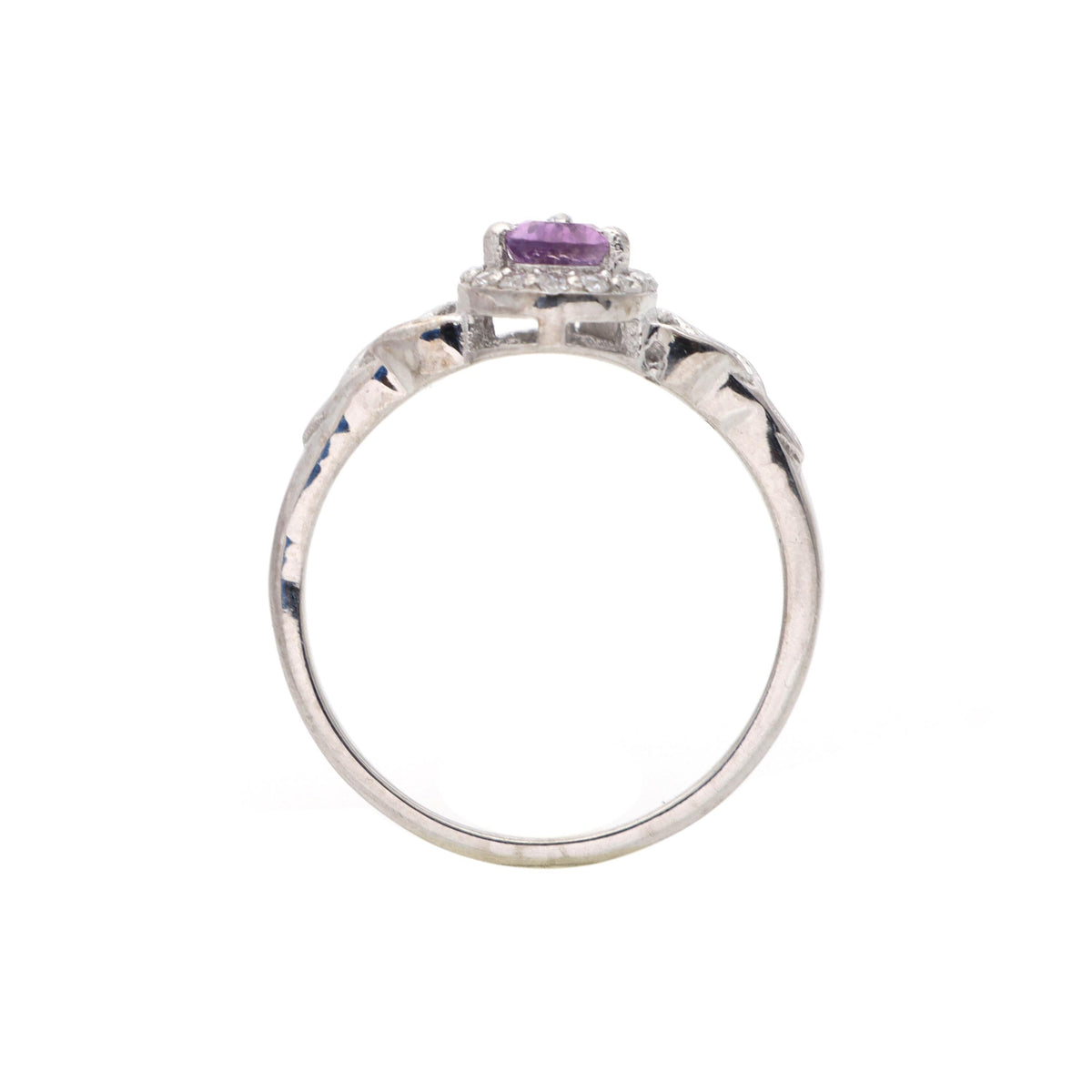 925 Sterling Silver-Amethyst Gemstone Ring- February Birthstone Ring-Promise Ring-Minimalist Amethyst Ring