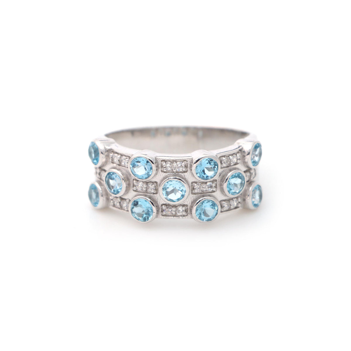 Sterling Silver Swiss Blue Topaz Ring: December Birthstone, Minimalist Promise Ring