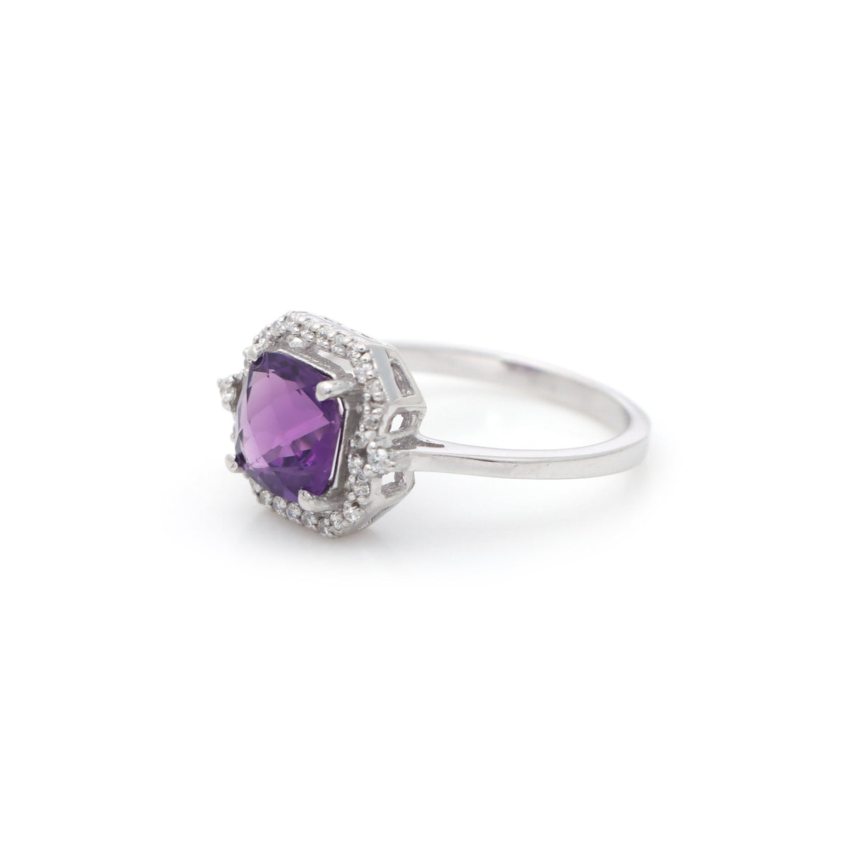 Natural Amethyst Gemstone Ring-925 Sterling Silver Rings-Amethyst Jewelry-February Birthstone