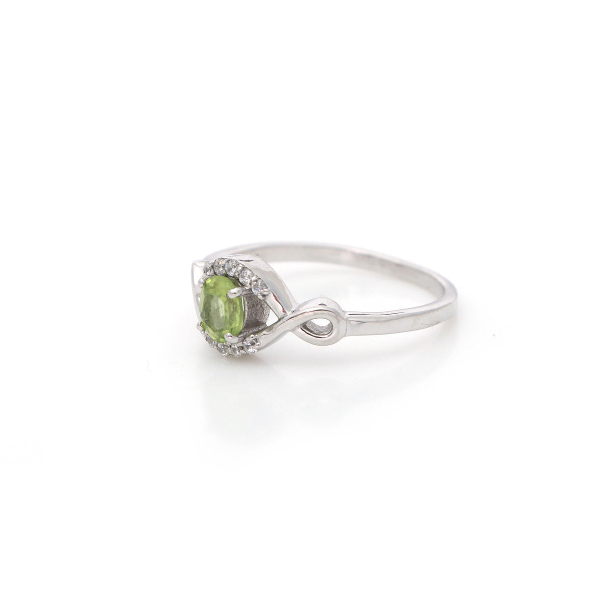 Oval Peridot Ring: Sterling Silver August Birthstone Ring