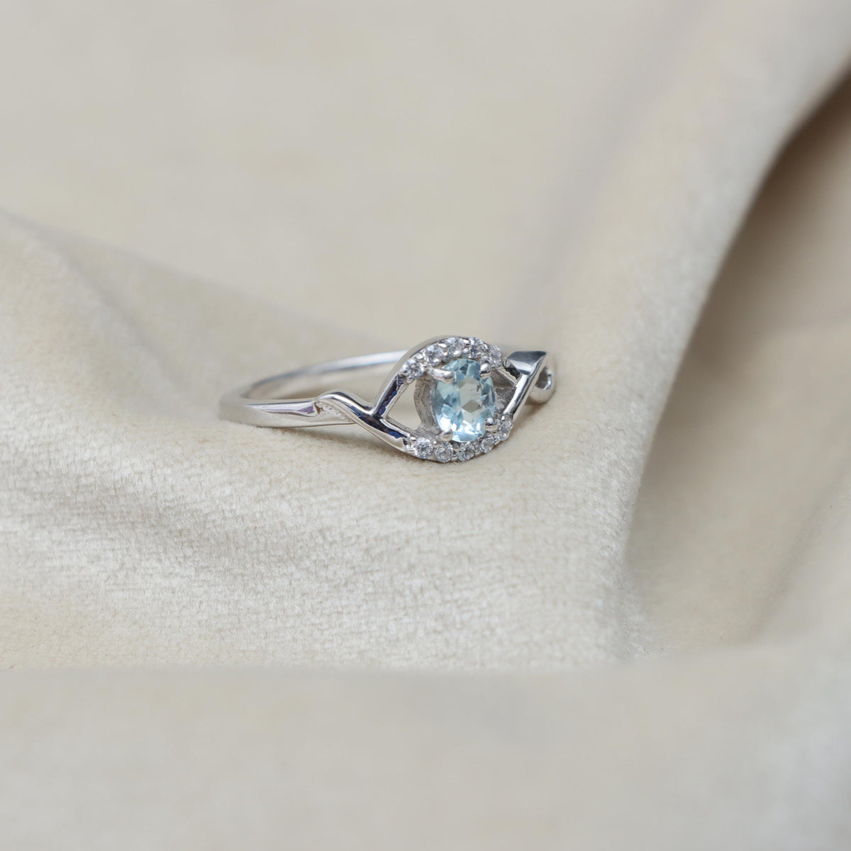 Blue Topaz Sterling Silver Ring: December Birthstone Jewelry