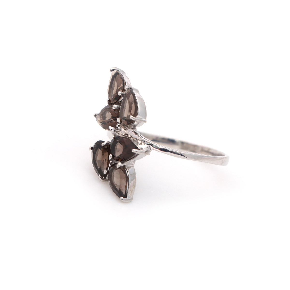 Smoky Quartz Ring Sterling Silver November Birthstone Gift for Her