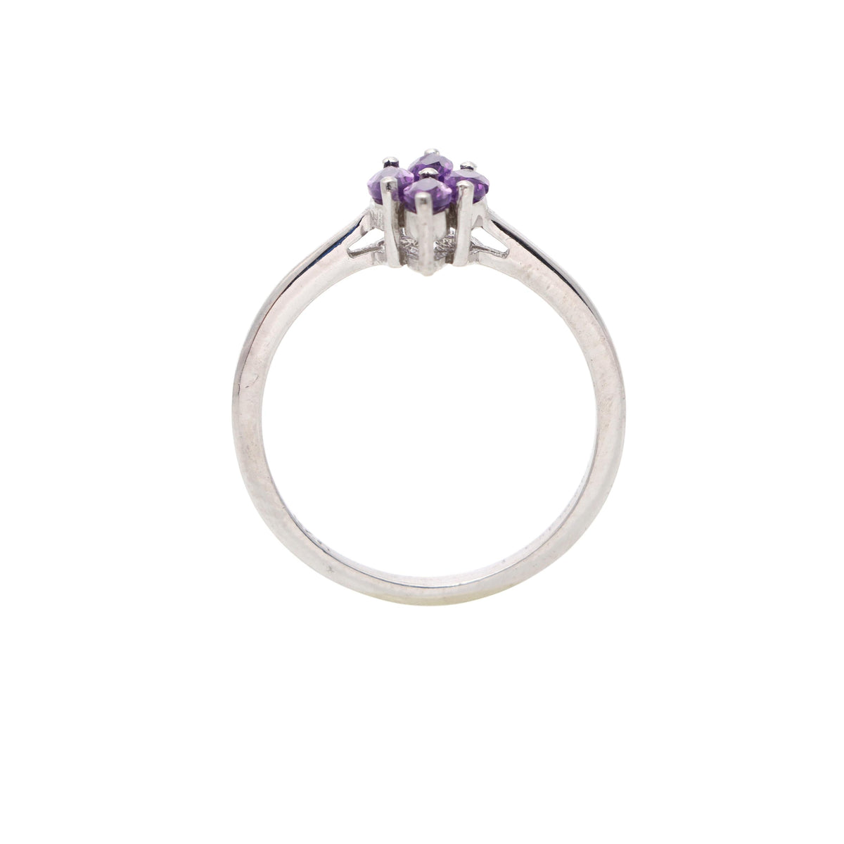 Purple Amethyst Ring Sterling Silver Marquise Cut February Birthstone Wedding Gift For Her