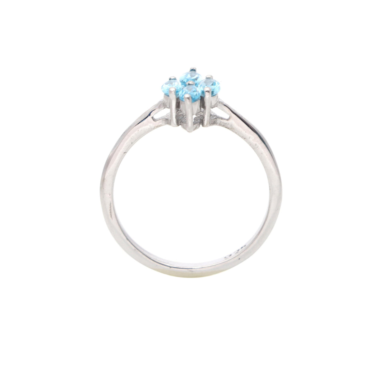 Marquise Swiss Blue Topaz Ring, Sterling Silver East West Minimalist Band, December Birthstone