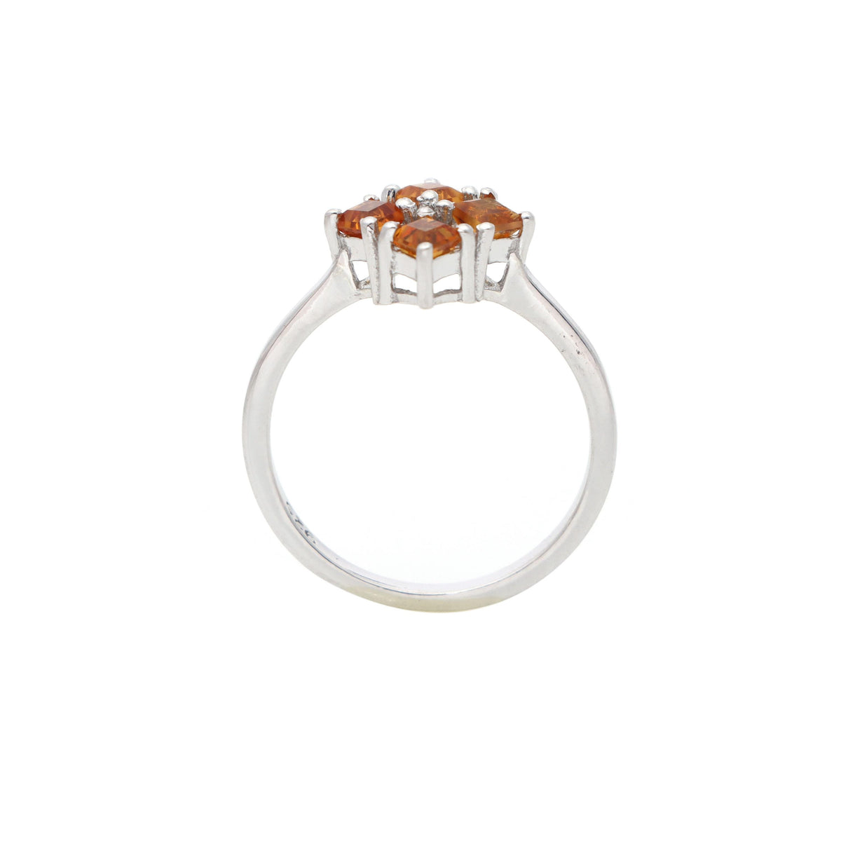 Handmade Sterling Silver Citrine Ring, Square Gemstone Stacking Ring