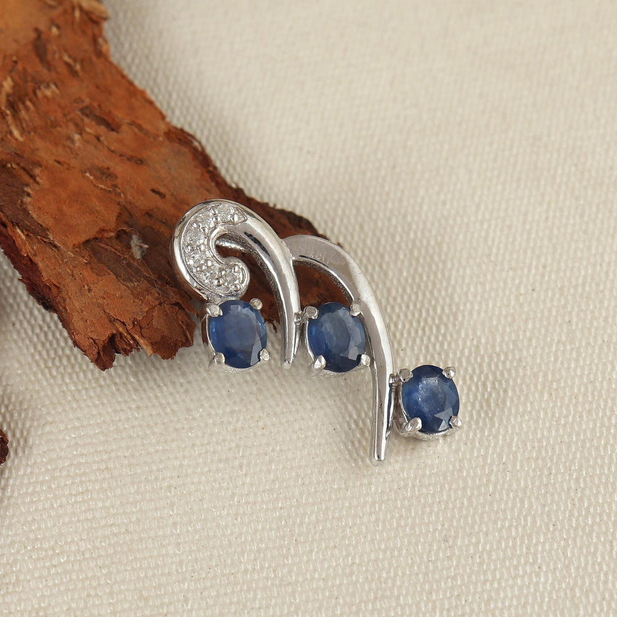 Blue Sapphire Sterling Silver Pendant Necklace: September Birthstone