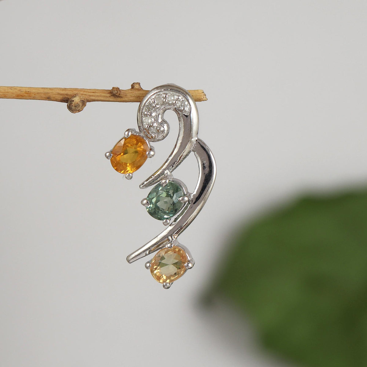 Natural Multi Sapphire Pendant-Gemstone minimalist 925 Sterling Silver Jewelry-sapphire Necklace