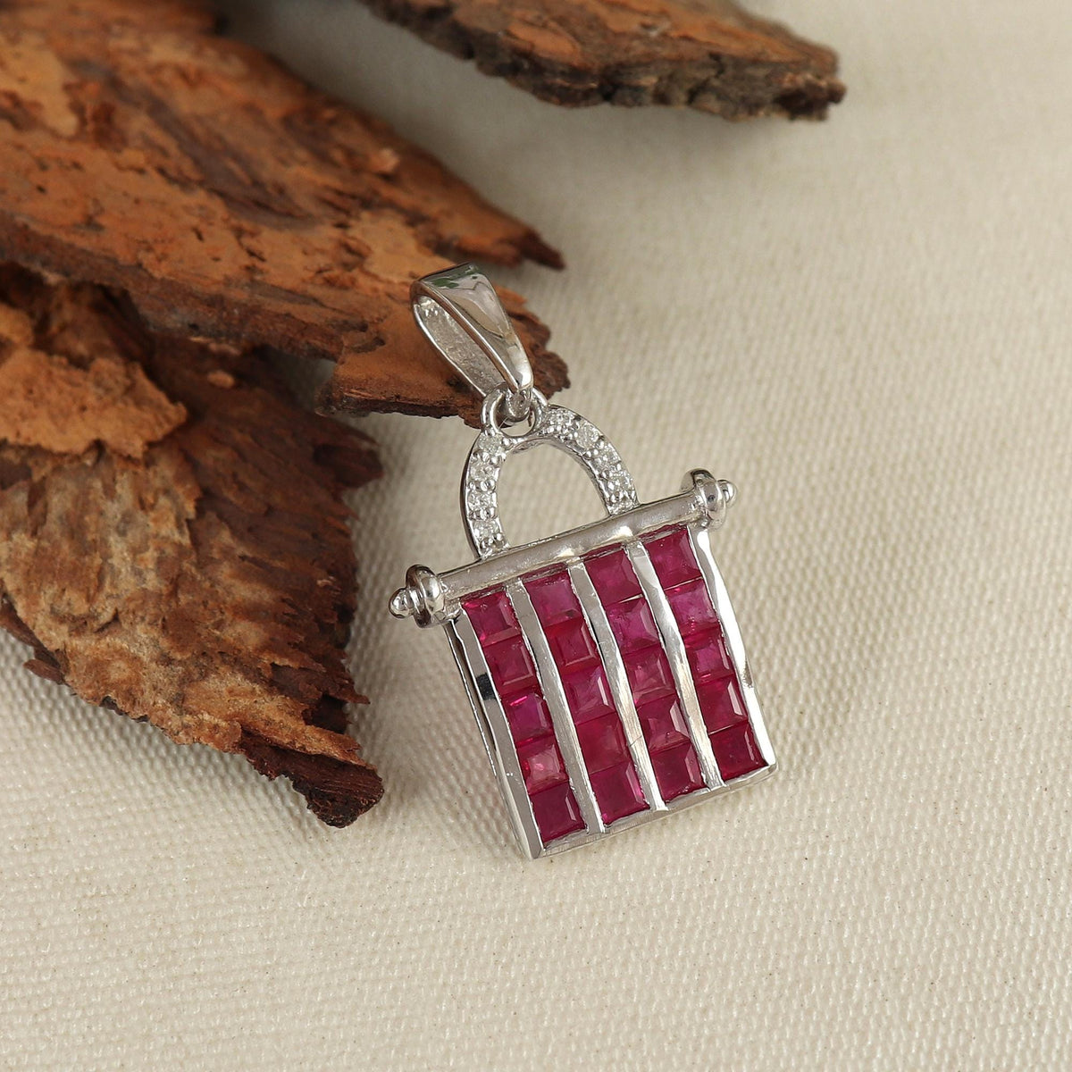 Ruby Pendant: Sterling Silver July Birthstone Necklace