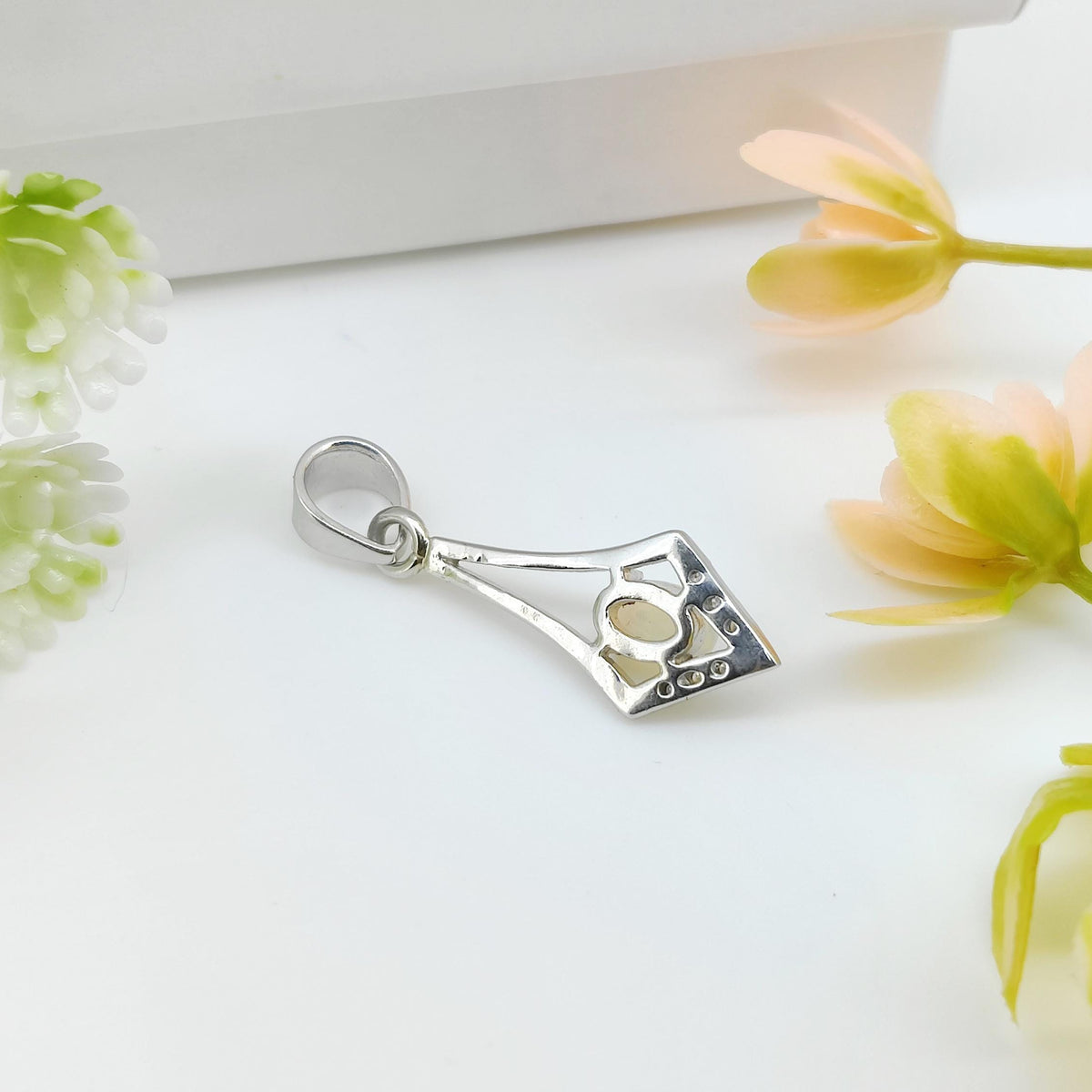 Natural Opal Oval Pendant, 925 Sterling Silver, October Birthstone Necklace