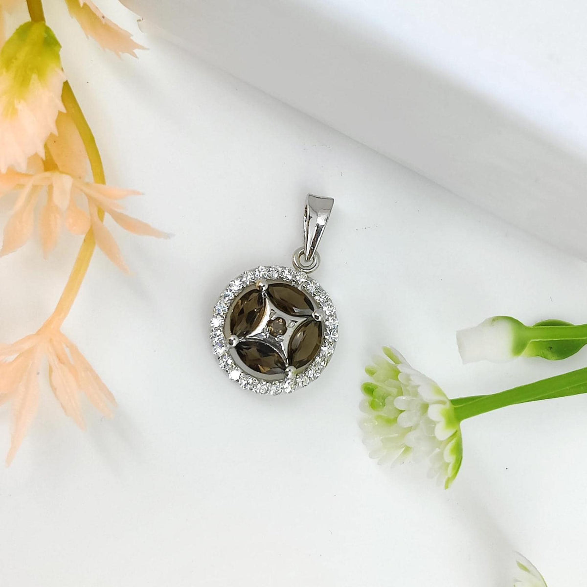 Handmade Sterling Silver Smoky Quartz Pendant, June Birthstone