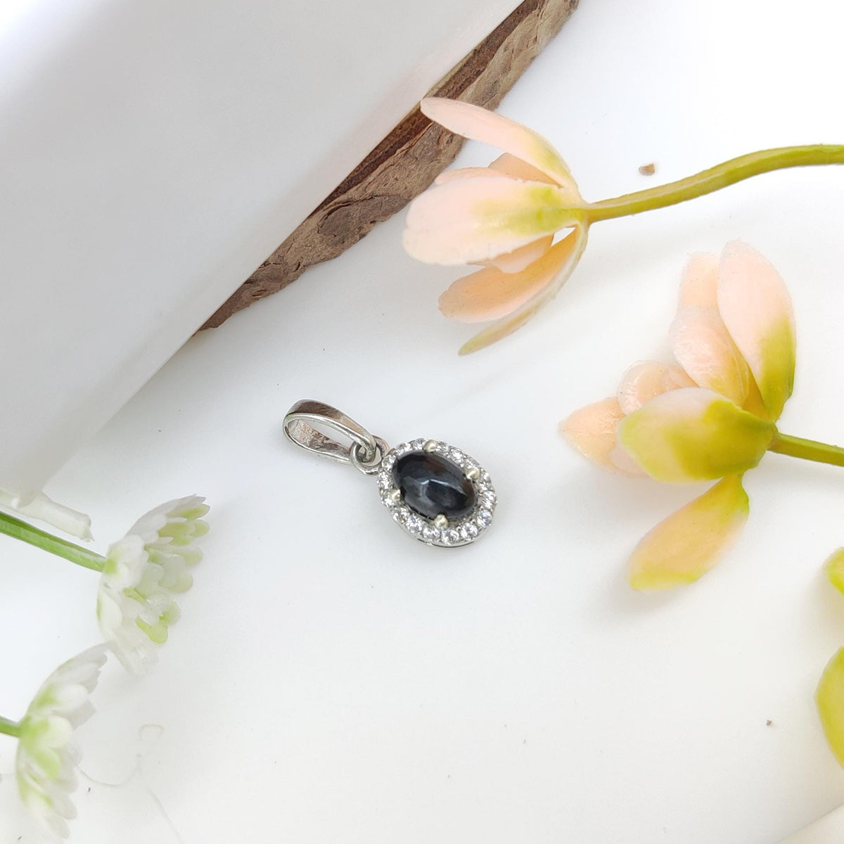 Black Star Pendant-925 Sterling Silver Jewelry-March Birthstone-Cubic Zircon Chain Necklace-Anniversary Gift