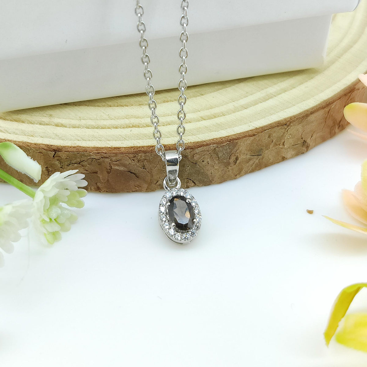 Handmade Sterling Silver Smoky Quartz Pendant Necklace: November Birthstone