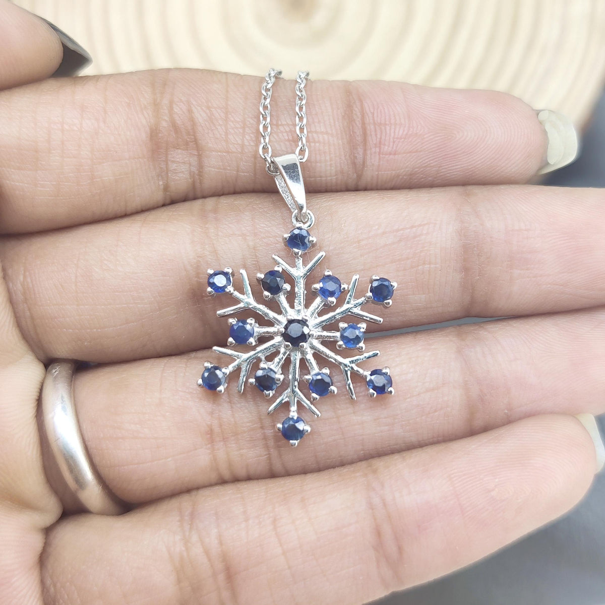 Natural Blue Sapphire Pendant-925 Sterling Silver Jewelry-September Birthstone-Sapphire Jewelry