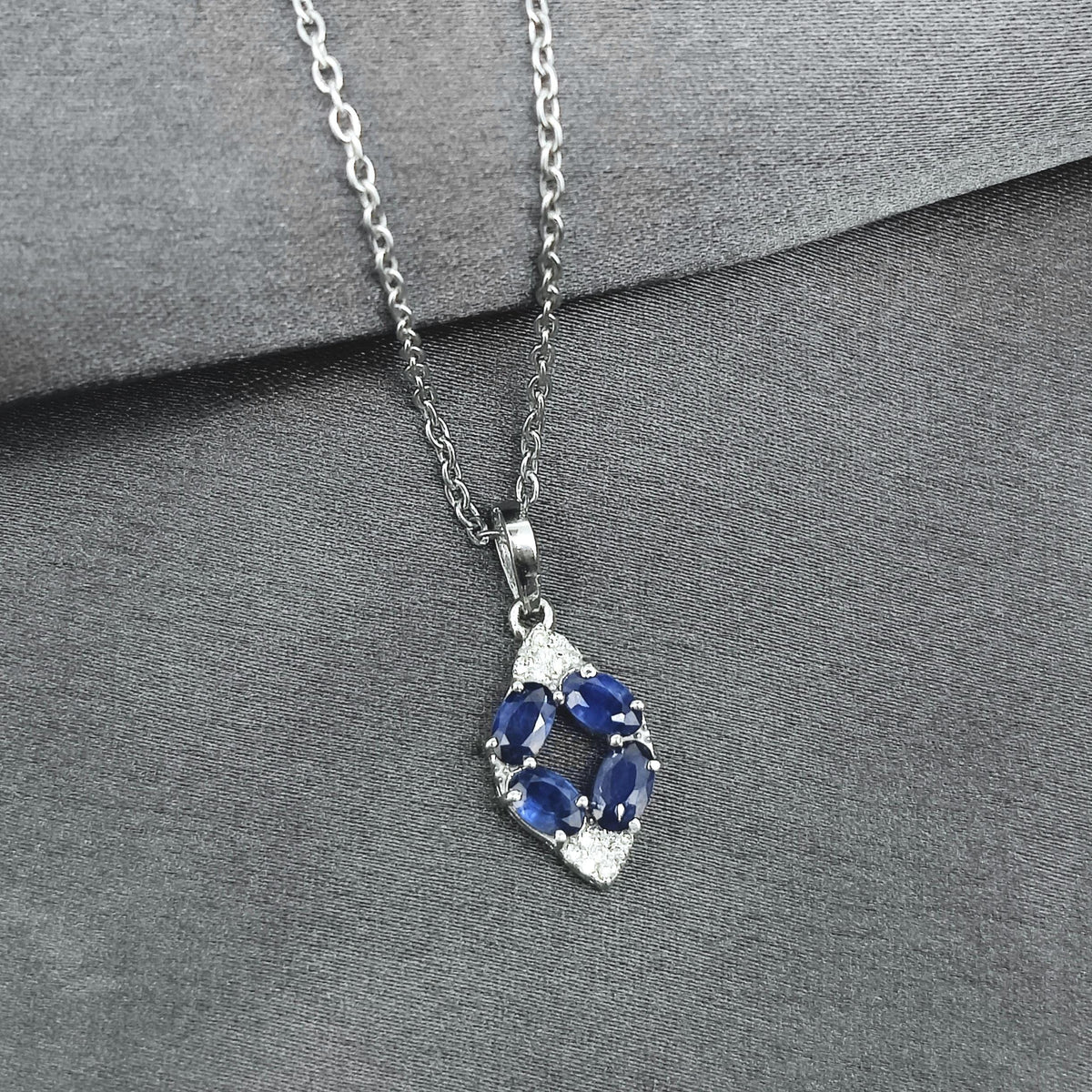 Natural Blue Sapphire Pendant-925 Sterling Silver Jewelry-September Birthstone-Solitaire Jewelry