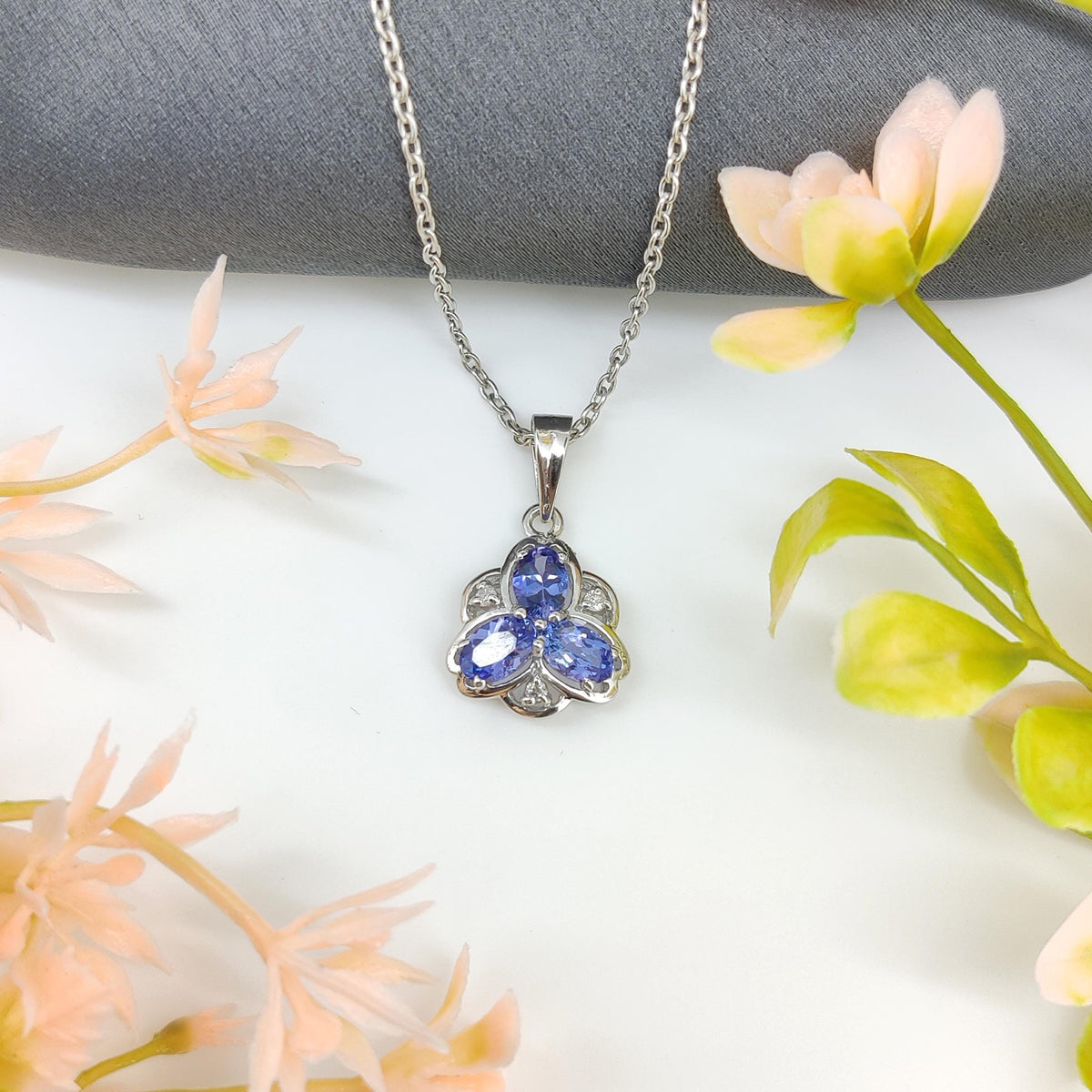 Natural Tanzanite Pendant Sterling Silver December Birthstone