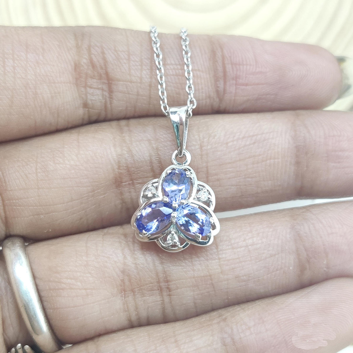 Natural Tanzanite Pendant Sterling Silver December Birthstone