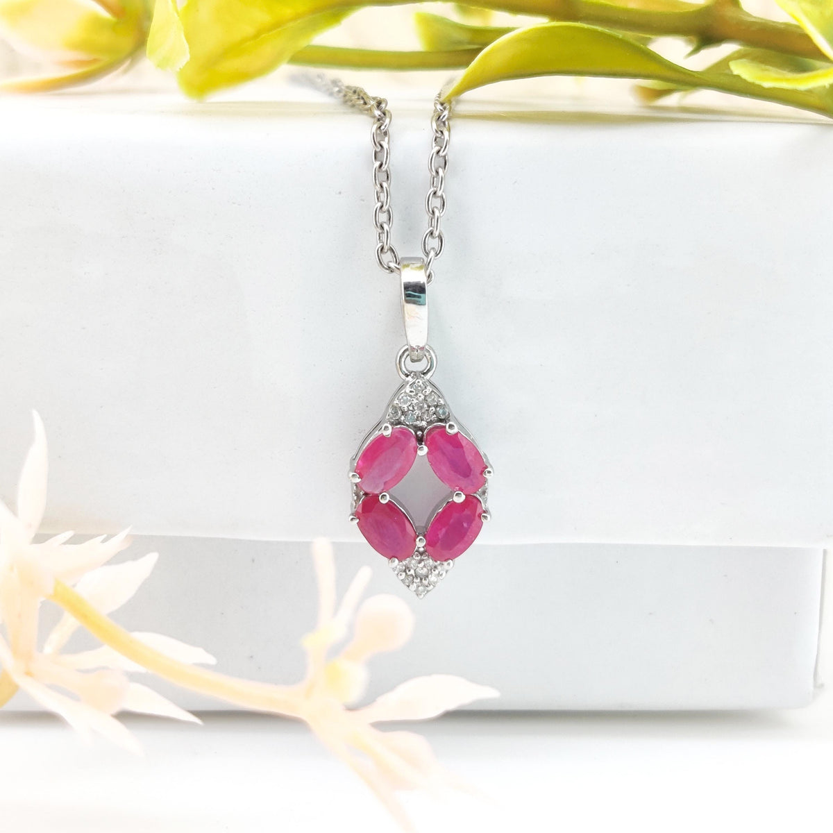 Natural Ruby Pendant-July Birthstone-925 Sterling Silver Jewelry-Gift for Anniversary