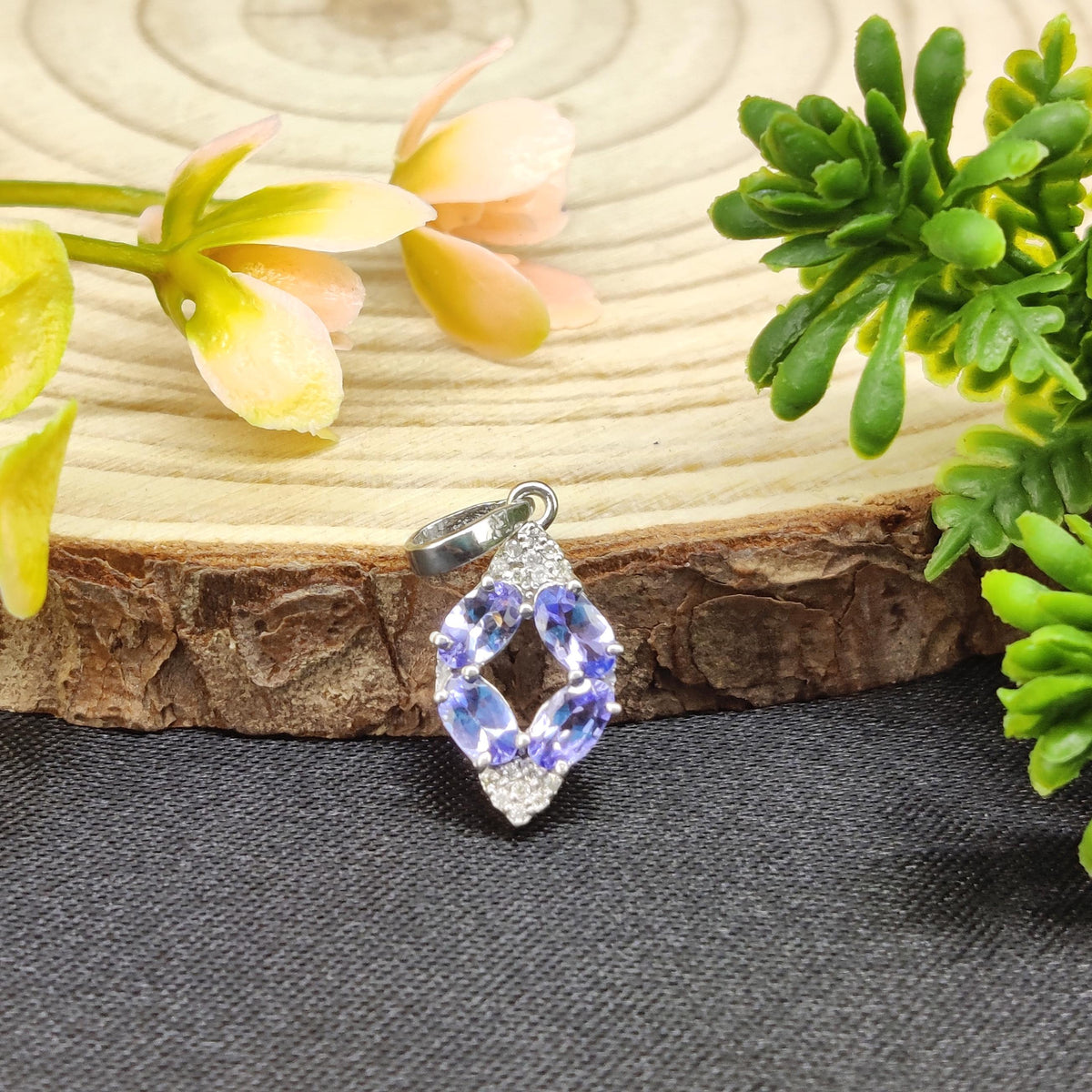 Natural Tanzanite Pendant-925 Sterling Silver-December Birthstone