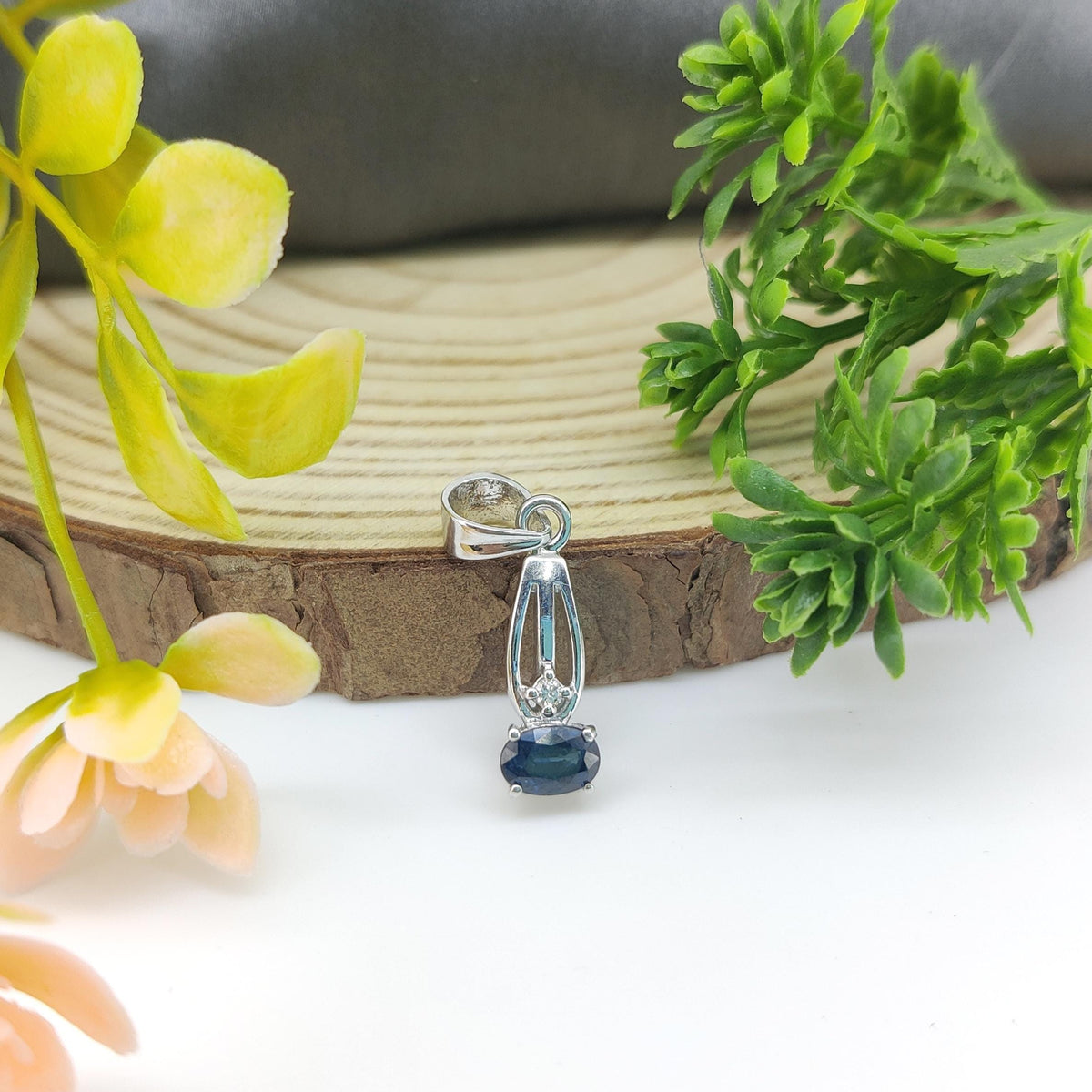 Natural Blue Sapphire Pendant-925 Sterling Silver-September Birthstone-Sapphire Jewelry