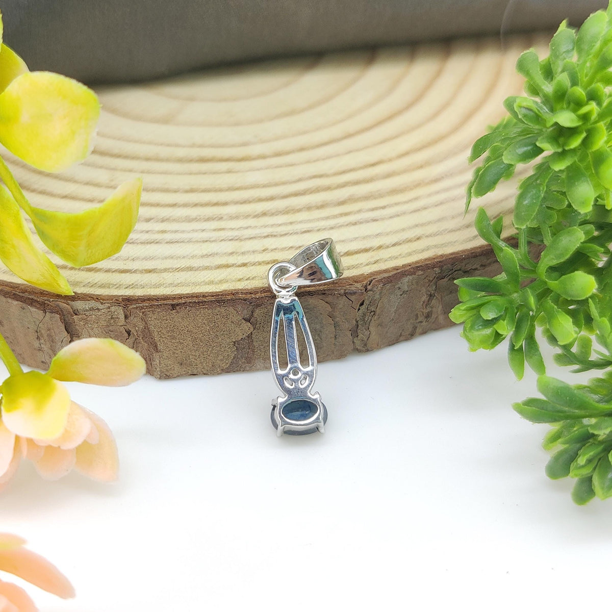 Natural Blue Sapphire Pendant-925 Sterling Silver-September Birthstone-Sapphire Jewelry