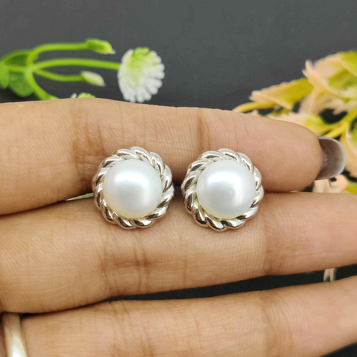 Pearl Round Cufflinks-925 Sterling Silver Jewelry-June Birthstone-Pearl Jewelry-Minimalist Handmade Cufflinks-Mother's day Gift