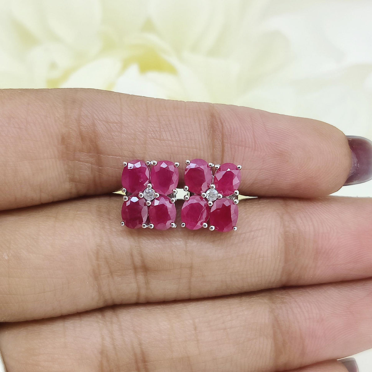 Handcrafted Natural Ruby Cufflinks, 925 Sterling Silver, Oval Gemstone, July Birthstone Accessories