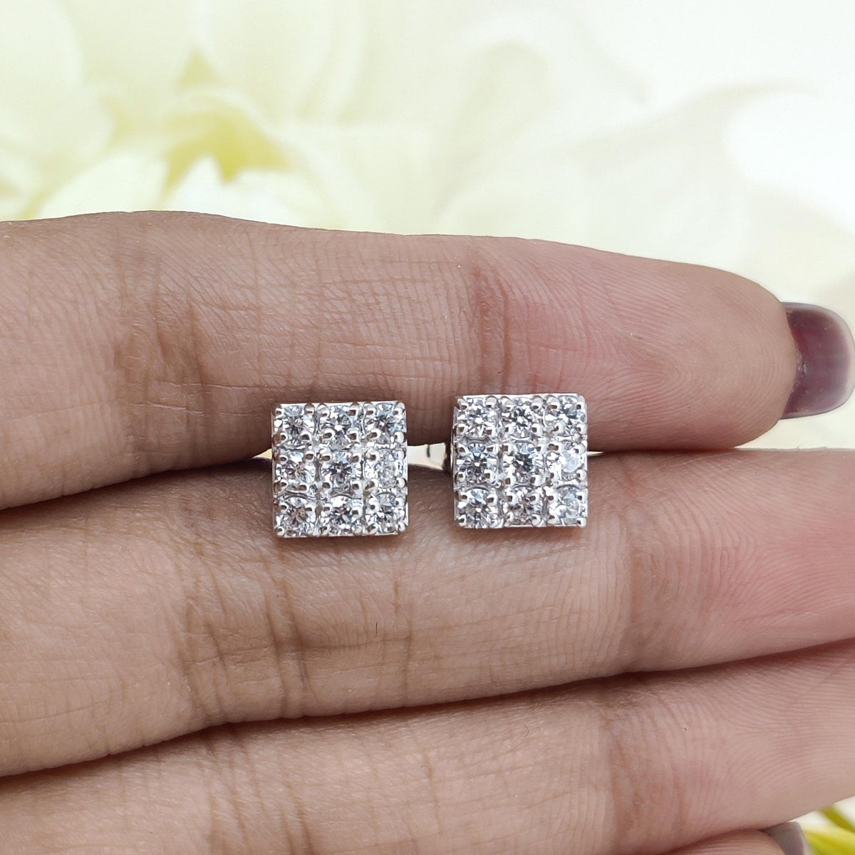 White Cubic Zircon Cufflinks-925 Sterling Silver Jewelry-Round Zircon-Square Cut Cufflinks-Minimalist Handmade Jewelry-Men's Accessories