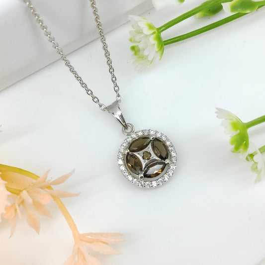 Handmade Sterling Silver Smoky Quartz Pendant, June Birthstone