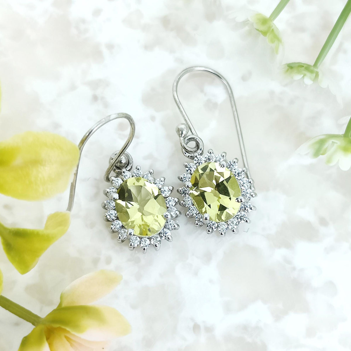 Natural Lemon Topaz Dangle Earring-925 Sterling Silver-Lemon Jewelry-November Birthstone