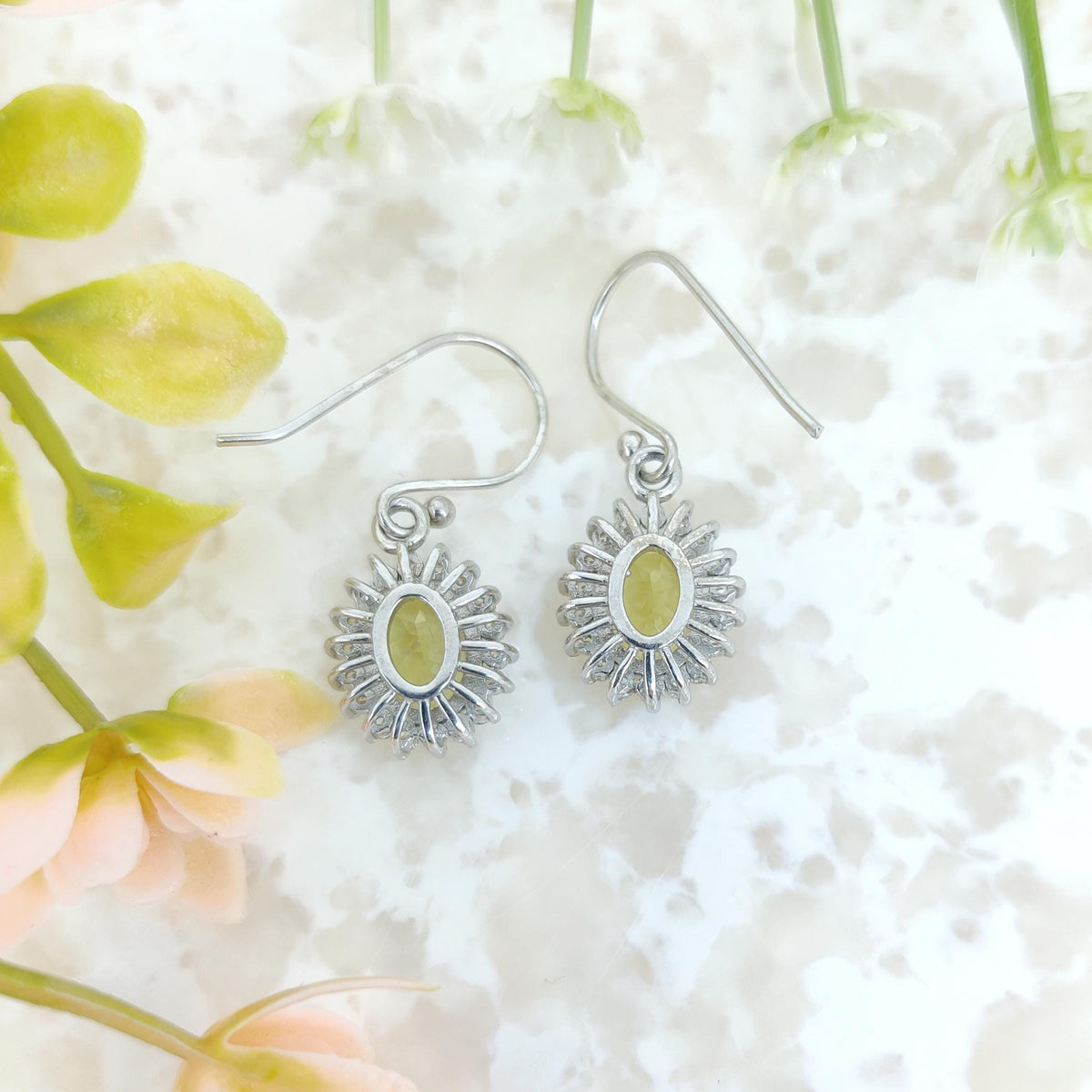 Natural Lemon Topaz Dangle Earring-925 Sterling Silver-Lemon Jewelry-November Birthstone