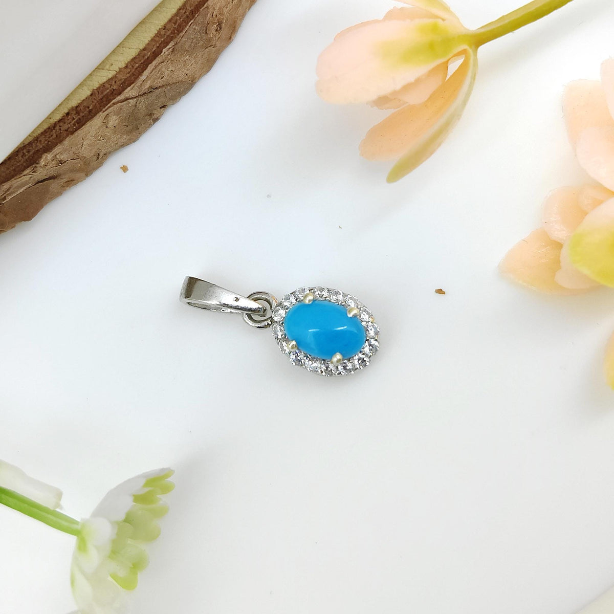 Handmade Sterling Silver Turquoise Pendant Necklace: December Birthstone