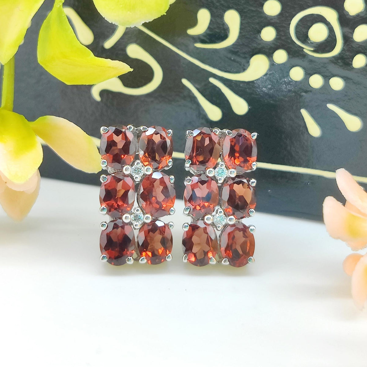 Garnet Sterling Silver Stud Earrings: January Birthstone Jewelry
