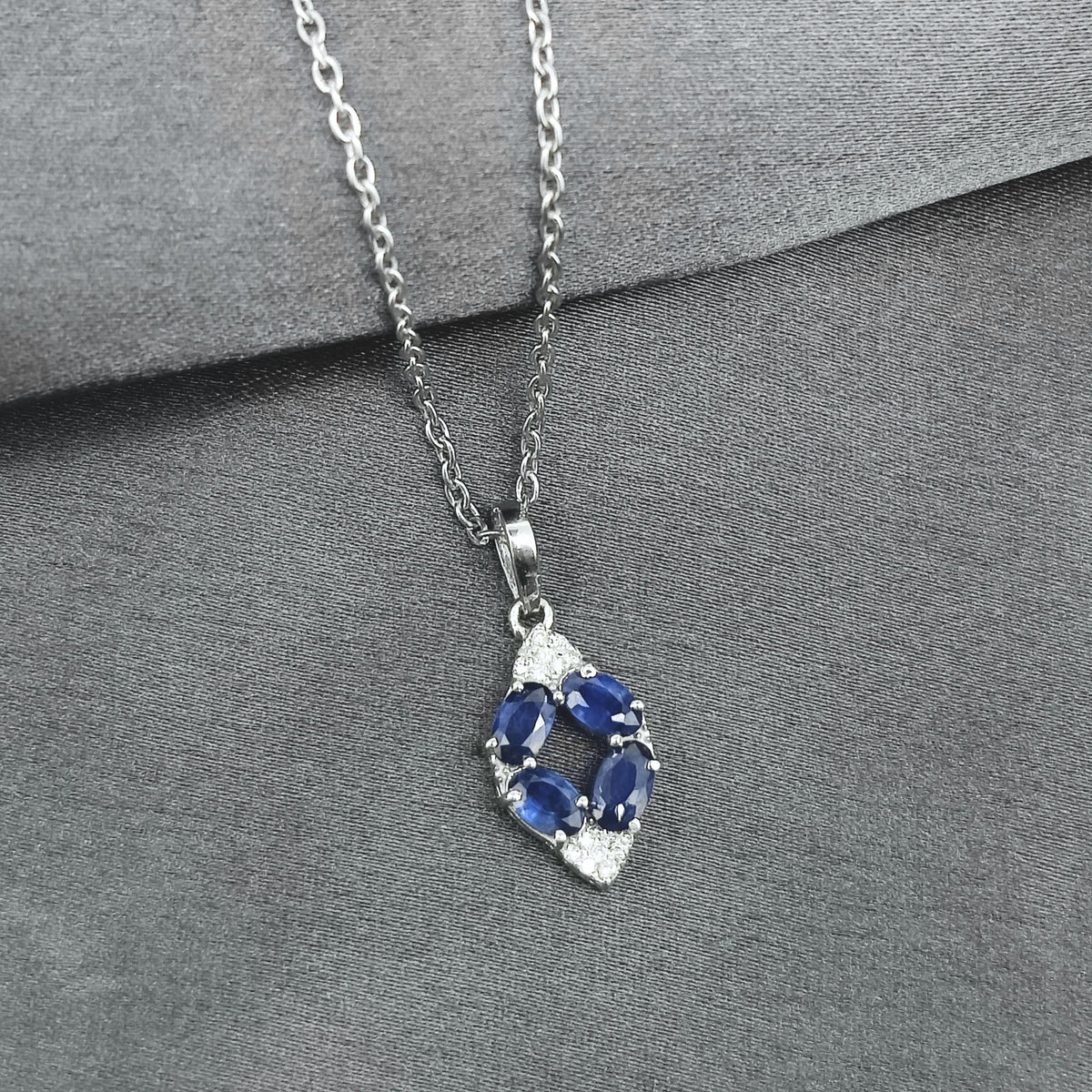 Natural Blue Sapphire Pendant-925 Sterling Silver Jewelry-September Birthstone-Solitaire Jewelry