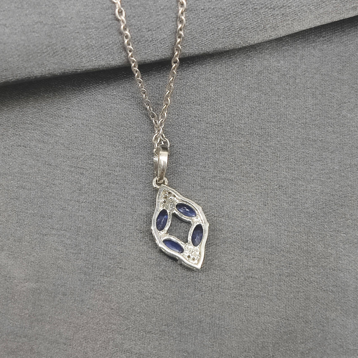 Natural Blue Sapphire Pendant-925 Sterling Silver Jewelry-September Birthstone-Solitaire Jewelry