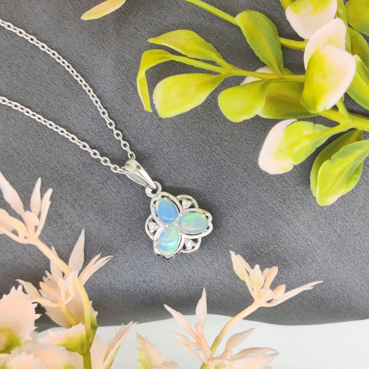 Natural Opal Pendant-October Birthstone-925 Sterling Silver