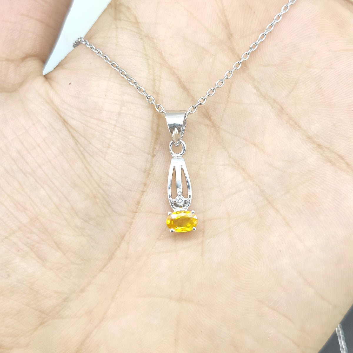 Natural Orange Sapphire Pendant-925 Sterling Silver Jewelry-September Birthstone-Sapphire Jewelry-Wedding Gift