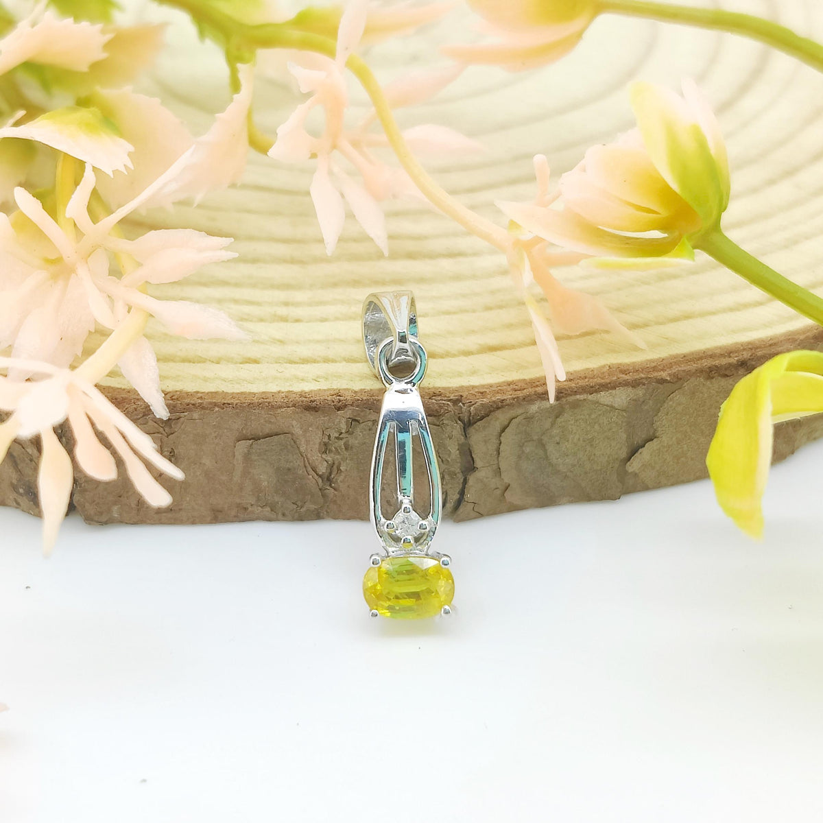 Natural Orange Sapphire Pendant-925 Sterling Silver Jewelry-September Birthstone-Sapphire Jewelry-Wedding Gift