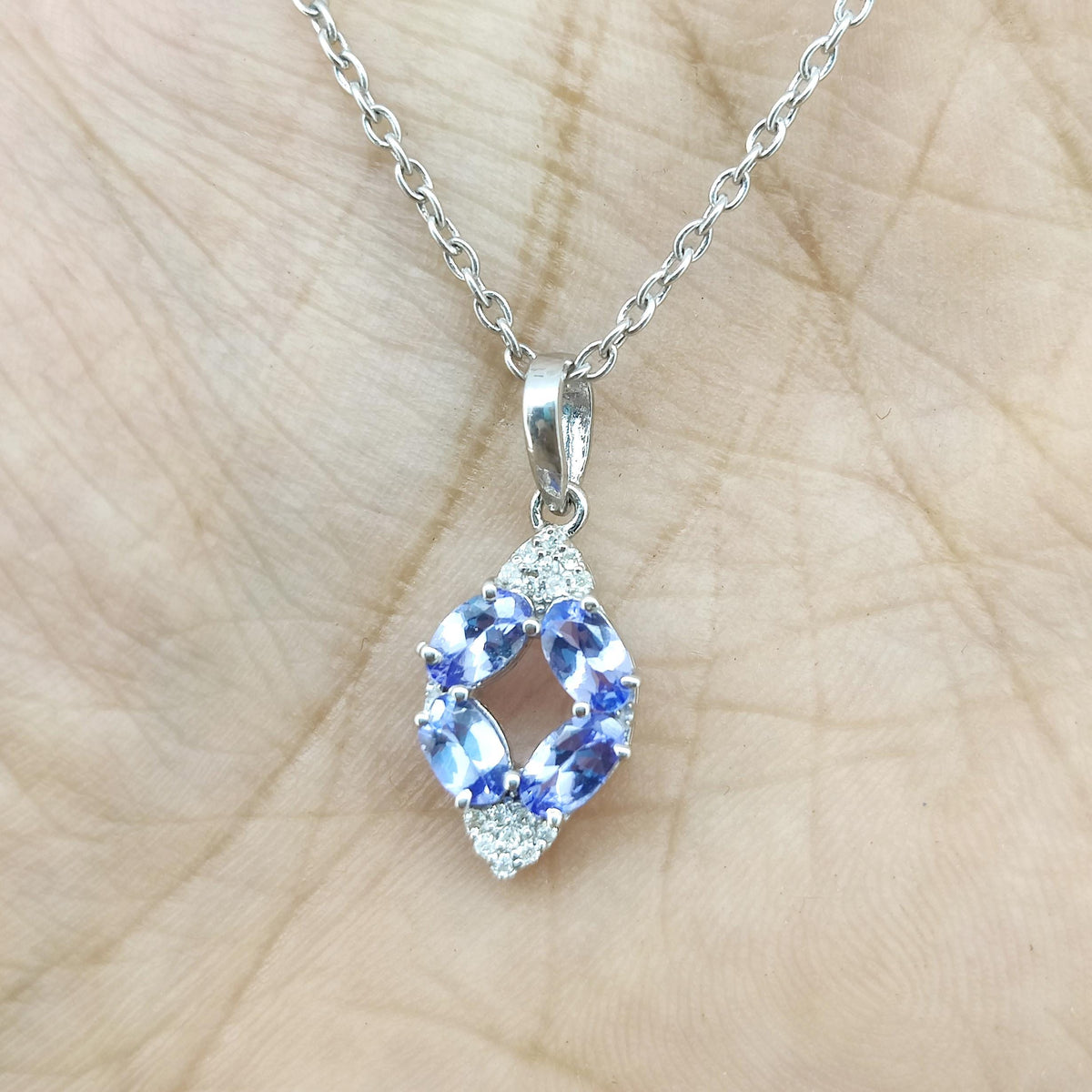 Natural Tanzanite Pendant-925 Sterling Silver-December Birthstone