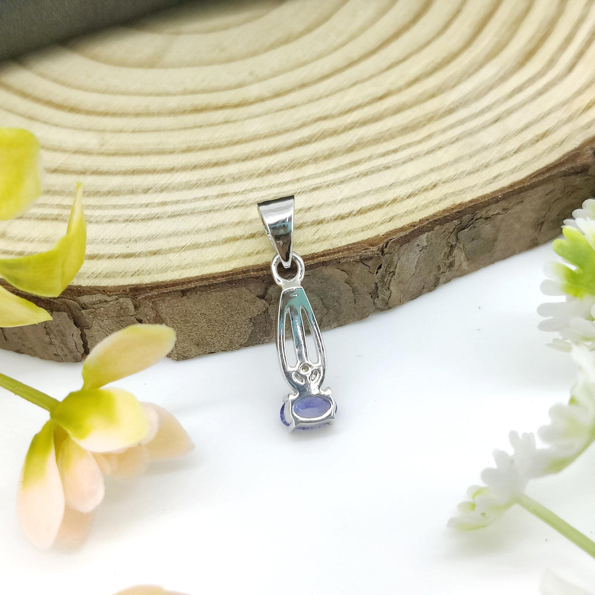Natural Tanzanite Pendant- 925 Sterling Silver Jewelry-December Birthstone Jewelry-Cubic Zircon Women's Pendant-Birthday Gift
