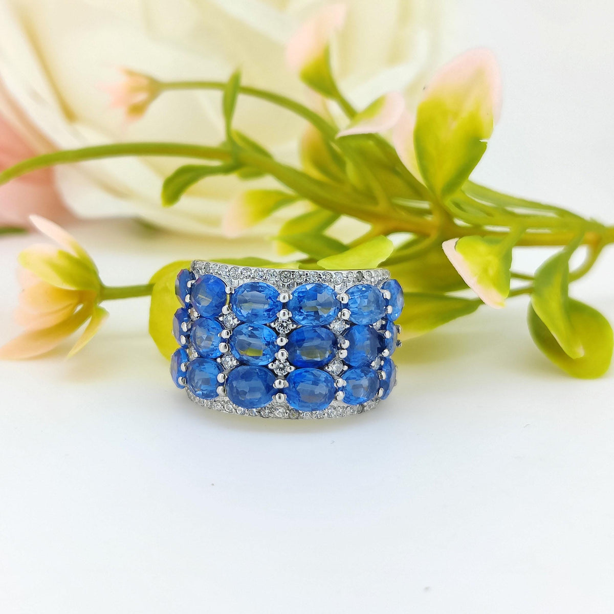 Natural Kyanite Gemstone Ring-925 Sterling Silver-September Birthstone Jewelry-Minimalist Oval Kyanite Jewelry-Wedding Ring for Gift