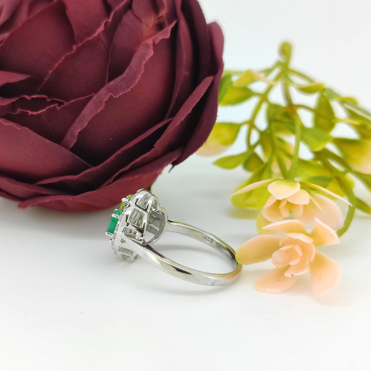 Natural Multi Gemstone Ring-925 Sterling Silver-Cluster Ring-Birthstone Jewelry-Multi Stone Engagement Ring-Anniversary Gift for wife