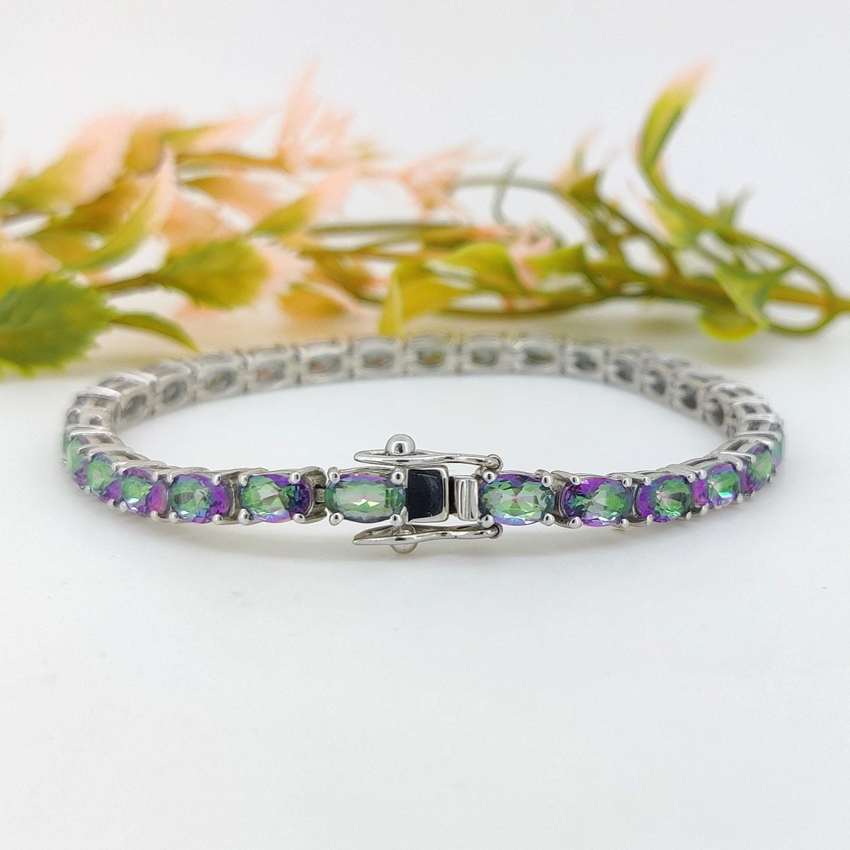 Mystic Topaz Tennis Bracelet: Sterling Silver November Birthstone Jewelry