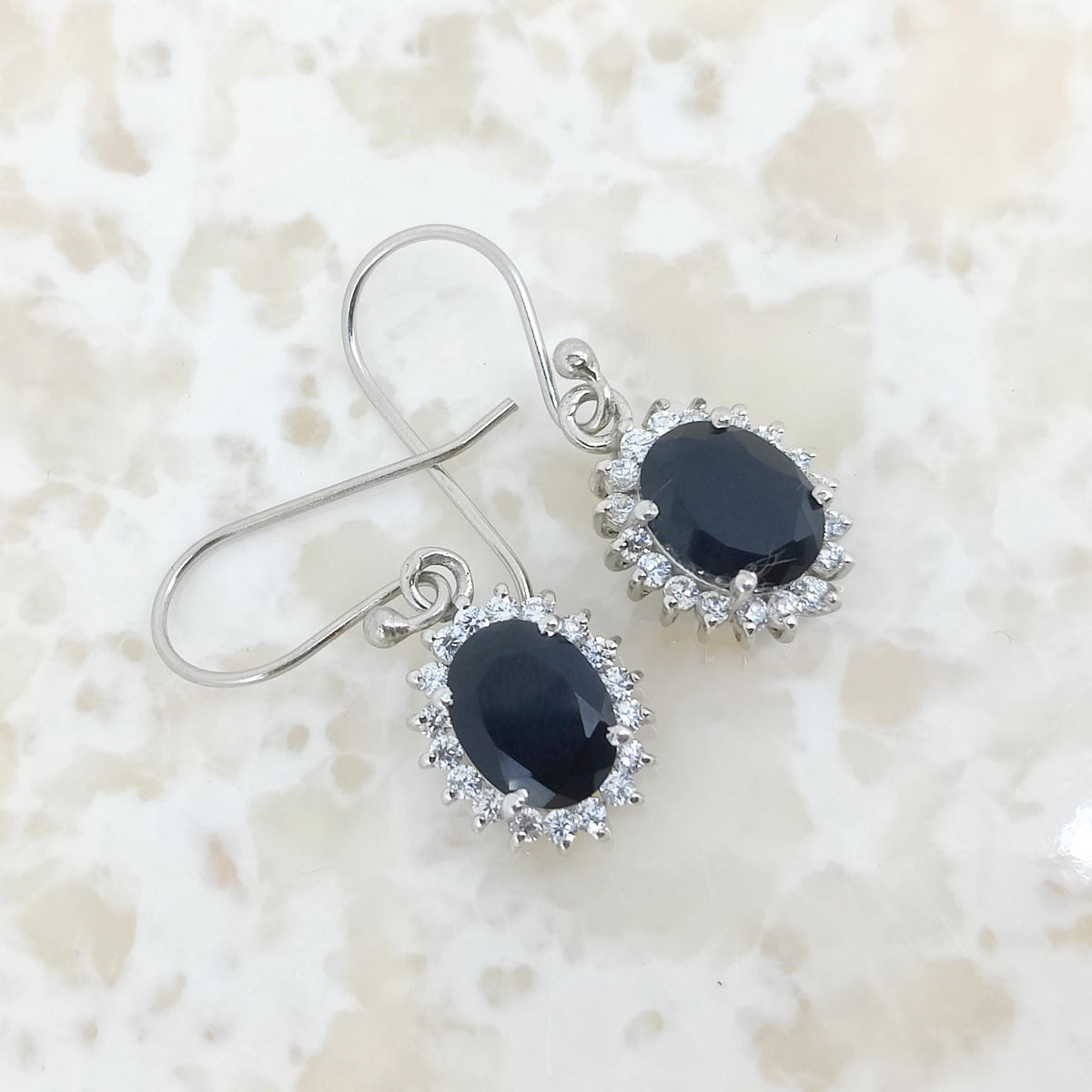 Natural Black Onyx Earring-925 Sterling Silver -July Birthstone-Black Onyx Jewelry
