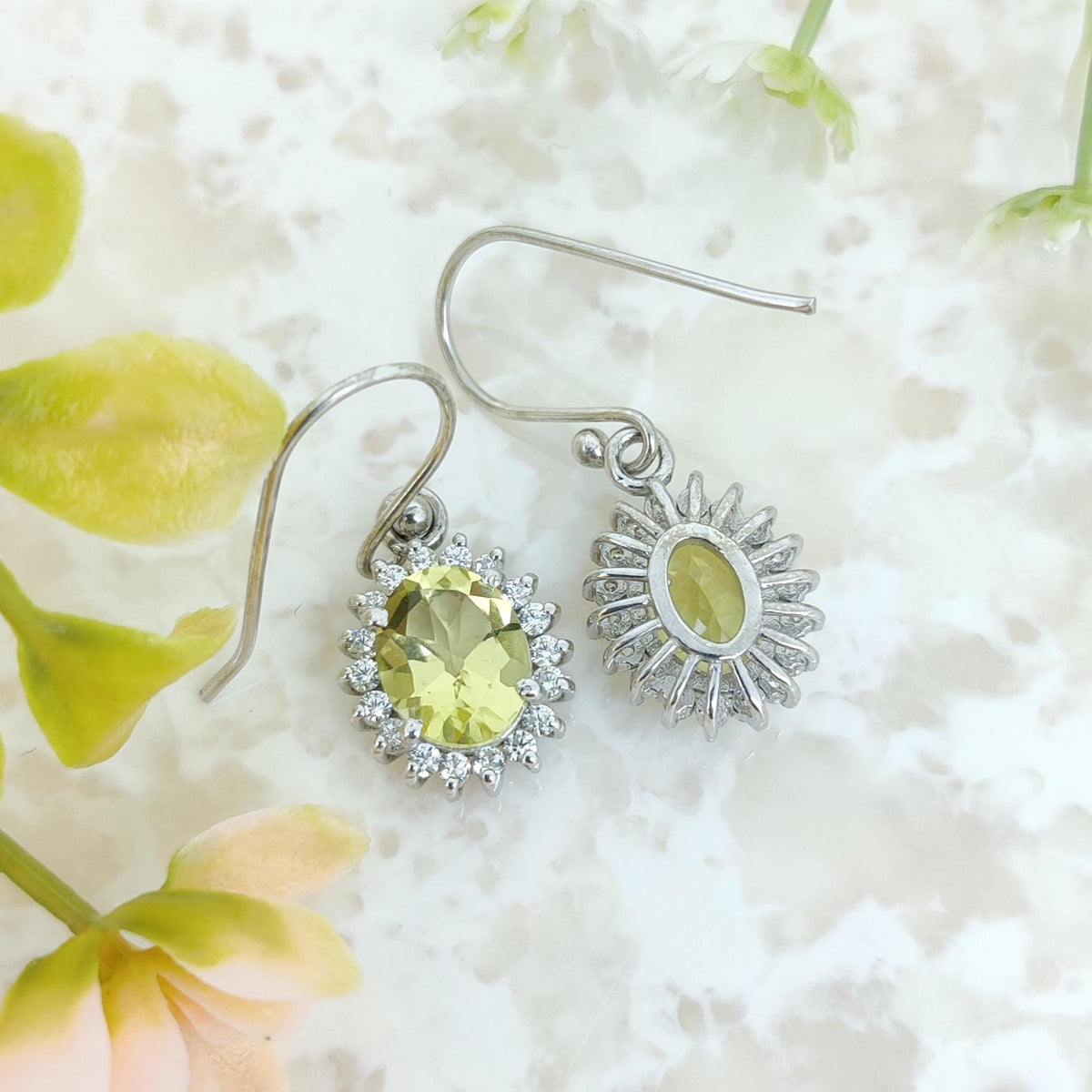 Natural Lemon Topaz Dangle Earring-925 Sterling Silver-Lemon Jewelry-November Birthstone