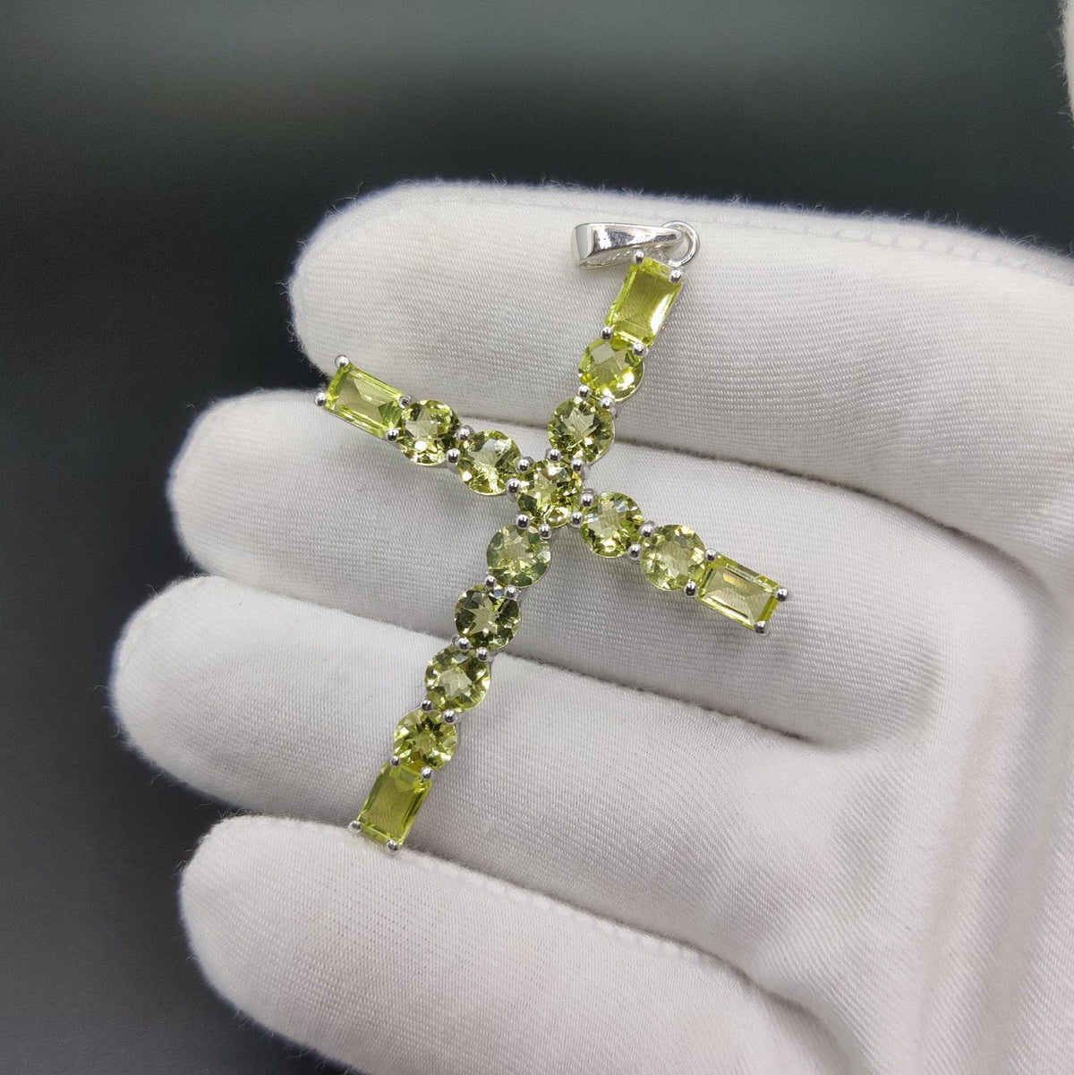 Lemon Topaz Sterling Silver Cross Pendant - November Birthstone