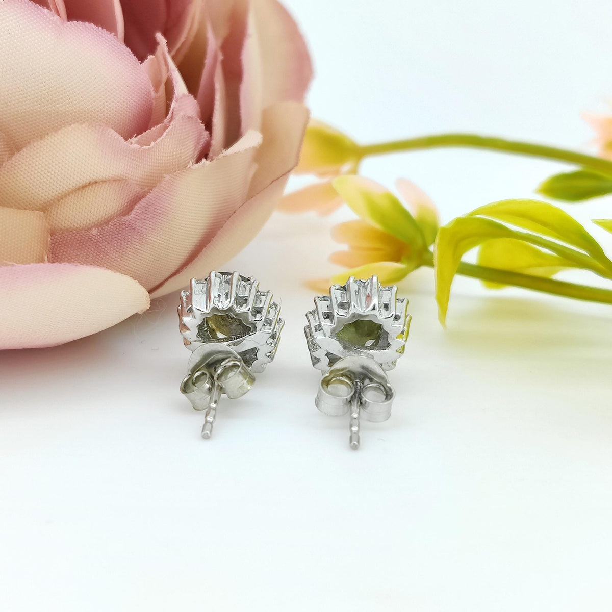 Natural Labradorite Stud Earring-925 Sterling Silver-Oval Labradorite-Blue Fire Gemstone Jewelry-February Birthstone Earrings-Gift for wife