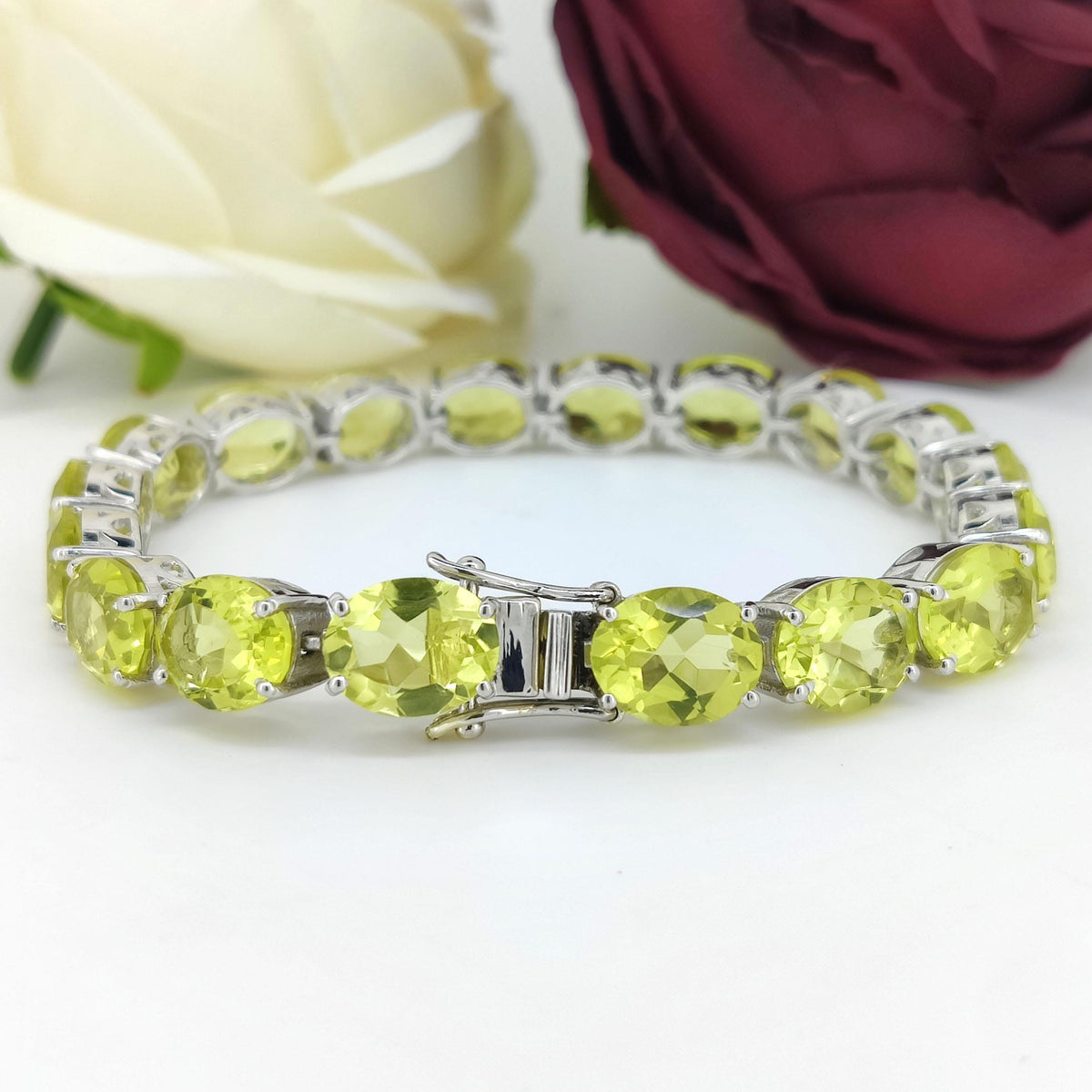 Natural Lemon Topaz Tennis Bracelet-925 Sterling Silver Jewelry-10x8mm Gemstone Bracelet-November Birthstone Jewelry-Lemon Topaz Jewelry