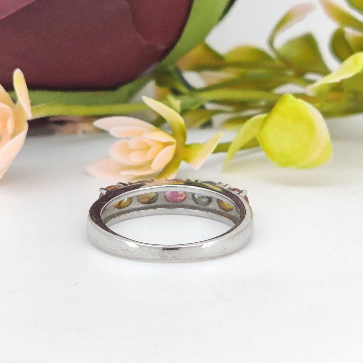 Natural Multi Sapphire Ring-Oval Gemstone-September Birthstone Jewelry-925 Sterling Silver Ring-Sapphire Jewelry-Anniversary Gift for wife