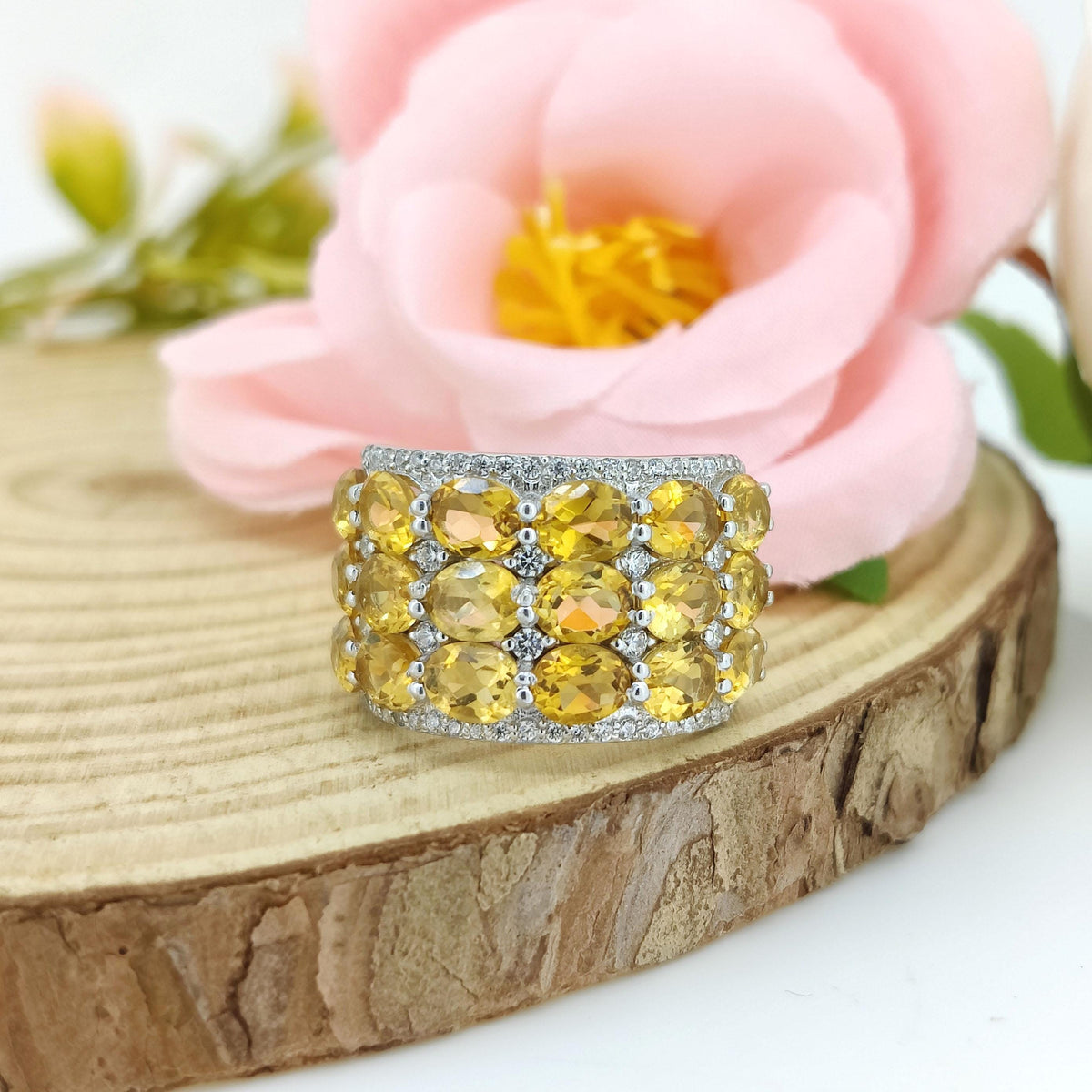 Oval Citrine Sterling Silver Ring: November Birthstone Jewelry
