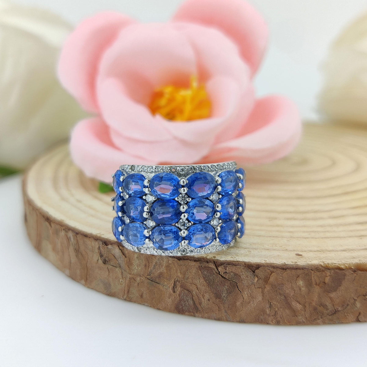 Natural Kyanite Gemstone Ring-925 Sterling Silver-September Birthstone Jewelry-Minimalist Oval Kyanite Jewelry-Wedding Ring for Gift